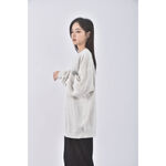 (F) riberry質感圓領灰色長袖上衣二手衣, , large