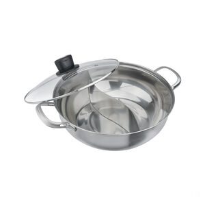 CLARE 可蕾爾 晶鑽304不鏽鋼鴛鴦鍋附蓋 30cm-Leidea樂德兒,  CLARE 可蕾爾 晶鑽304不鏽鋼鴛鴦鍋附蓋 30cm-Leidea樂德兒