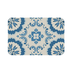 【Monster】 Soft Diatomaceous Earth Absorbent Mat – White & Blue Tiles (60x40cm), , large