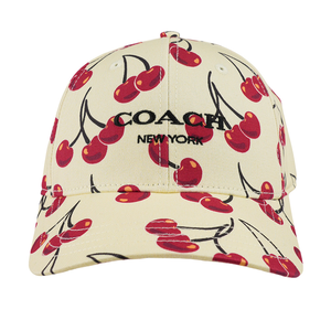COACH 櫻桃圖案棉質棒球帽 XS/S/白色/紅色