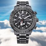 CITIZEN 星辰 PROMASTER 光動能電波飛行錶 北半球城市時間手錶 BY3005-56G, , large