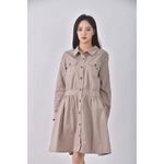 (S) euro como質感棉質純棉粉色洋裝二手衣, , large