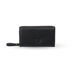 Ribboné 柔霧翻蓋零錢長夾-黑色  女夾 人氣女用皮夾 情人節禮物