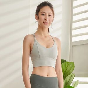YOGA FLOW Alma Bra - 麻花短版上衣 - 銀灰白 Grey Light