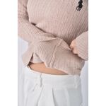 (S) 【安于晴Charlene私服】質感坑紋粉色長袖上衣二手衣, , large