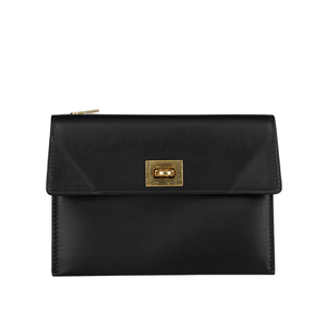 BALENCIAGA Rodeo 金釦平滑小牛皮大款零錢包/卡夾包/黑色