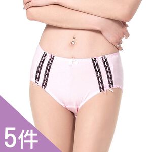 【K's凱恩絲】蝴蝶側邊超柔感透氣專利蠶絲內褲-mo9款粉(5件組)