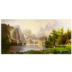 【御畫房】天山小鹿 國家一級畫師手繪油畫60&times;120cm(VF-141), , large