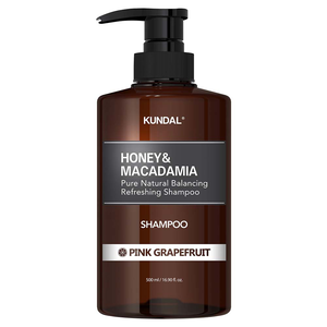 [巨林生化科技]【KUNDAL昆黛爾】HONEY&MACADAMIA Pure Natural Balancing Refreshing Shampoo 500ml(PINK GRAPEFRUIT)