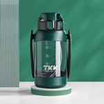 【TKK】美國進口Tritan 獵鷹 手提+背帶 直飲大容量 運動水壺1200ML(附背帶)-青海藍, , large