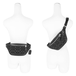 COACH Warren CC Logo 牛仔布及皮革迷你腰包(銀色/黑色), , large