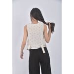 (S) moussy碎花排扣無袖白色外套二手衣, , large