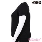 KINGO-大尺碼-女款 圓領T恤-黑-414135, , large