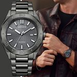 CITIZEN 星辰 光動能八角形格紋面手錶 BM7637-81H, , large