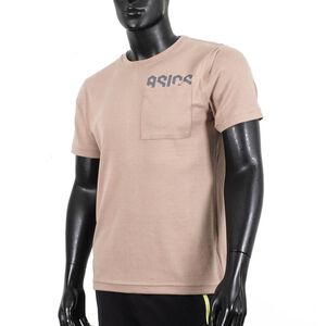 Asics 男女 大童 短袖 上衣 T恤 運動 訓練 棉質 親膚 舒適 寬鬆 口袋 奶茶 [2033B665-200]
