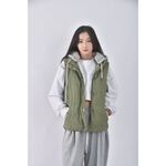 (S) fifty percent棉質純棉連帽背心綠色外套二手衣, , large