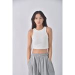 (M) air space lady質感運動棉質無袖白色上衣二手衣, , large