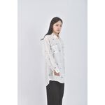 (2XL) girls落肩寬鬆白色襯衫上衣二手衣, , large