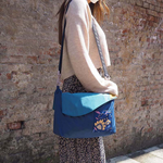 Eco-friendly Crossbody bag & tote bag Two-in-one, Reversible yoyo bag (Cerulean), , large