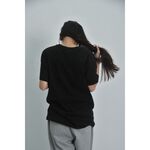 (M) h m質感棉質純棉黑色短袖上衣二手衣, , large