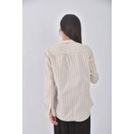 (S) uniqlo棉質條紋純棉杏色長袖上衣二手衣, , large