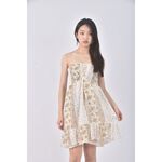 (XS（含）以下) 質感花紋杏色洋裝二手衣, , large