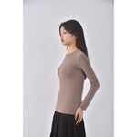 (S) jenny eyelet韓牌質感圓領棕色長袖上衣二手衣, , large