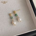 【Gulicc】古莉可 耳環 溫柔典雅 綠石珍珠耳環, , large