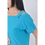 (S) betty s質感棉質露肩綠色短袖上衣二手衣, , large