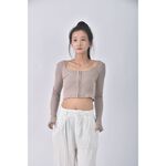 (S) 【安于晴Charlene私服】h m質感棕色長袖上衣二手衣, , large