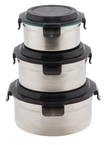 AJIABO 316 stainless steel round fresh-keeping box three-piece set (1500+1000+600ml), , large