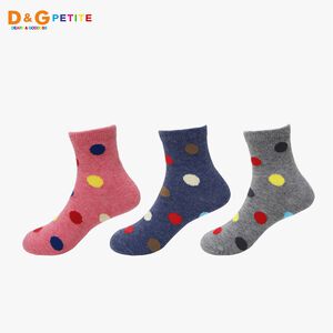 【D&G KIDS】圓點3/4童襪<中灰,13-16cm>D387 短襪 襪子