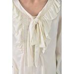 (M) cecil mcbee蝴蝶結白色長袖上衣二手衣, , large