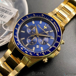 [星晴錶業]MASERATI手錶,44mm,R8873640008寶藍色錶面寶藍錶殼金色精鋼錶帶款, , large