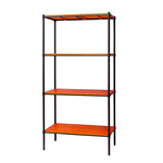 【Y HOUSE】90x45x180cm pine four-layer storage rack rack iron rack - black teak, , large