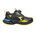 DIADORA迪亞多那 時尚兒童咔咔扣鞋 童運動鞋 童鞋 寬楦 輕量 吸震 保護後跟 抗菌 除臭 耐磨 防滑 黑黃 粉紫, , large