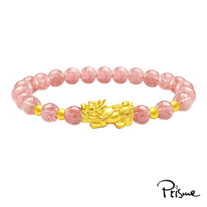 【Prisme Gold】黃金手鍊 黃金貔貅 串珠手鍊 (金重：約0.05錢±0.02)
