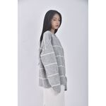 (2XL) genji條紋灰色長袖上衣二手衣, , large