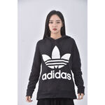 (L) adidas棉質純棉帽T黑色長袖上衣二手衣, , large