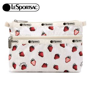 |快速出貨|Lesportsac Cosmetic Clutch 雙層拉鍊收納化妝包 送禮推薦-莓果輕舞