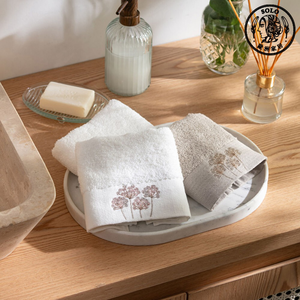 【SOLO歐洲家居】LCW Home 土耳其製 30x50cm 優雅繡花棉質毛巾三入組 100%純棉 超吸水