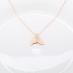 Whale tail s925 sterling silver 18k Rose Gold plated necklace Valentine Day gift, , large