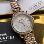 [星晴錶業]COACH手錶,34mm,CH00093白色錶面香檳金錶殼香檳金精鋼錶帶款, , large