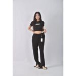 (3XL) fashion pants高腰質感黑色長褲二手衣, , large