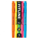 【 Pentel 飛龍 】FITLINE 雙頭螢光筆 3.5/1.0mm 五色/套 SLW11-5T, , large