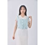 (L) air space lady小香風藍色上衣二手衣, , large