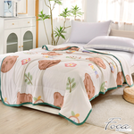 [LY SHIN BEDDING] FOCA Sunny Bear | Antibacterial silver ion anti-cold gauze quilt/four seasons quilt 150x200cm , , large