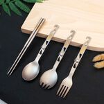 【純鈦旋轉叉子】迷你餐具 叉子 環保餐具 鈦餐具 摺疊餐具 露營 登山, , large