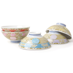 [豐名日本餐具] 4.0"飯碗禮盒組 一輪玫瑰五色入 / X04RB0-10-5, , large