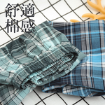 棉感寬鬆格子男平口褲-1954-L-3件, , large